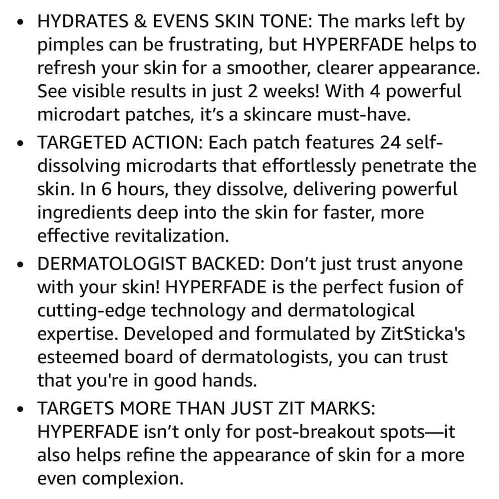 ZitSticka HYPERFADE Dark Spot Microdart Blur Patches, 12-Pack